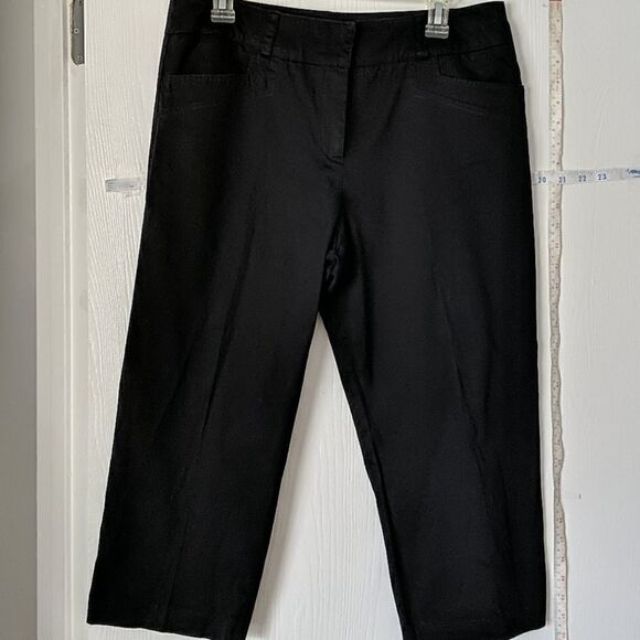 AGB  LADIES SZ 10 CROPPED BLACK FLAT FRONT PANTS - Picture 1 of 8
